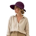 thumbnail image 3 of 2-in-1 Women’s Sun Visor Sun Hat Zipper Off Ponytail, Lightweight Quick Dry, Summer UV Protection Breathable Summer Beach Cap(Red), 3 of 3
