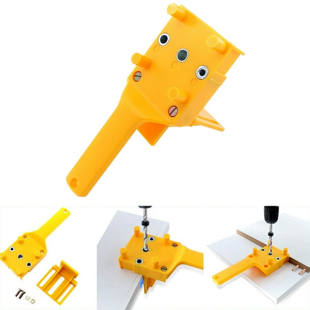 ONHUON Handheld Woodworking Doweling Jig Drill Guide Wood Dowel Drilling Hole Saw