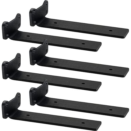 

Shelf Brackets Heavy Duty Industrial L Shelf Bracket - 0.2 Inch Thick Premium Solid Steel Shelf Supports Black Rustic Wall Bracke