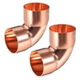 thumbnail image 1 of Conexión de codo de cobre de 90 grados de 5/8 pulgadas ID, conector de ajuste de cobre de giro corto para plomería de 1.8 mm de grosor, 2 piezas tono dorado 32 mm, 1 of 3