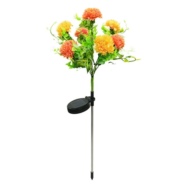 Luces de flores alimentadas por energía Solar Advancent Luz de suelo para exteriores jardín patio decorativas naranja amarillo