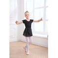 thumbnail image 3 of Girls Ballet Leotards with Removable Skirt Short Sleeve Ballet Dance Dress Outfit Kids Gymnastics Costume, 3 of 6