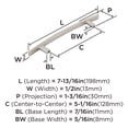 thumbnail image 4 of Amerock Cyprus 5-1/16 inch (128mm) Center-to-Center Satin Nickel Cabinet or Furniture Pull, 10 Pack, 4 of 5