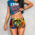 thumbnail image 3 of Lsque Geometry Dash Pattern High Waisted Biker Shorts for Women-Tummy Control Fitness Athletic Workout Running Yoga Gym Shorts,Moisture-Wicking-Small, 3 of 9