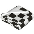 thumbnail image 4 of Bingfone Black And White Checkerboard Print Flannel Fleece Blanket Throw Blanket For Bed,Sofa,Couch,Travel,Camping(50"X40"), 4 of 9