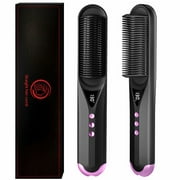 2-in-1 Hair Straightener Comb Curling Comb, Anti-Scald PTC Constant Temperature Heating Hair Comb