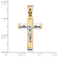thumbnail image 4 of Diamond2Deal 14k Two-tone Gold Crucifix Pendant for Women (L- 1.32 in, W- 0.69 in), 4 of 4