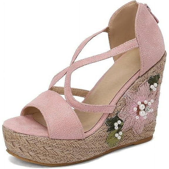 Espadrilles Wedges Women Classic Platform Embroidered Sandals
