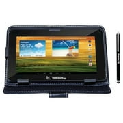 LINSAY 7" Quad Core Tablet with Black Leather Case and Pen Stylus Android 9.0 PIE 2GB Ram 16GB Storage