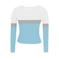 thumbnail image 5 of HongQid Womens Long Sleeve Stretch Crewneck Ribbed T-Shirt Slim Fit Casual Basic Tops, 5 of 7