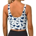 thumbnail image 4 of Goofa Cute Cartoon Dinosaur Printed Sports Bras for Women, High Impact Running Bra Workout Crop Tank Tops Longline Sports Bra Push up-Large, 4 of 9