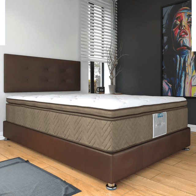 Colchón y Box Choc Restonic Base King size Elegante Acabado Set de Cama