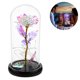 thumbnail image 1 of Lámpara rosa hoja de hoja de oro rosa de seda y cadena de luces LED en Base de madera de cúpula de cristal, regalo romántico para cumpleaños boda Día de San Valentín Fokelyi 2034850-1, 1 of 9