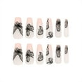 thumbnail image 4 of Press on Nails Long Coffin French Fake Nails with Butterfly Design Full Cover False Glue Stick on Nail for Women 24Pcs in 12 Sizes Nude Pink-B03 1 Fl Oz (Pack of 1), 4 of 4