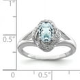 thumbnail image 2 of 925 Sterling Silver Rhodium-Plated Diamond and Aquamarine Ring Size 6, 2 of 6