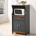 thumbnail image 2 of Pemberly Row Microwave Kitchen Cart in Gray Oak, 2 of 5