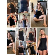 Charmo One Piece Tummy Control Swimsuits Womens Boyleg Sports Swimwear Racerback Bathing Suits for Women
