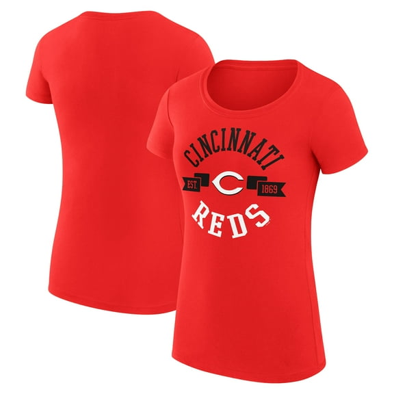 Women's G-III 4Her by Carl Banks Red Cincinnati Reds Super-Slim Fit Lightweight City Graphic T-Shirt