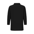 thumbnail image 4 of YFNNUP Women's Cotton Linen 3/4 Length Sleeve Shirts Button Down Lapel Collar Tshirt Dressy Work Tops Casual Business Blouses with Pockets Black XL, 4 of 8