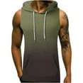 thumbnail image 2 of Teissuly Men's Hooded Tank Top 3D Non Positioning Hawaiian Regular Print Sleeveless Head Drawstring Pocket Hooded Tank Top Casual T-shirt Top, 2 of 5