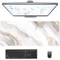thumbnail image 2 of Gaming Mouse Pad, Large Mouse Pad for Desk, Desk Mat Extended Mousepad, with Non-Slip Rubber Base Desk Pad for Home Office Gaming (31.5 x 11.8", White Marble), 2 of 16