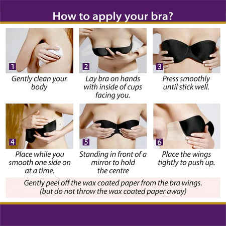 3 Pack Ultra Strapless Self Adhesive Silicone Invisible Push-up (The Best Strapless Bra That Stays Up)