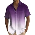 thumbnail image 2 of Mens Gradient Shirts Casual Button Down Short Sleeve Beach Summer Shirts, 2 of 5
