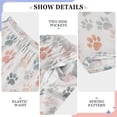 thumbnail image 4 of Kids' Pajama Pants Soft Relaxed Fit Sleep Pants Lounge Pants with Pockets Watercolor Dog Paw Prints X-Large, 4 of 9