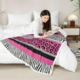 thumbnail image 7 of Zebra Stripes Sherpa Blanket Leopard Print Throw Blanket Kids Girls Pink Black White Zebra Leopard Fur Plush Blanket Ultra Soft Decor Wild Animal Skin Fuzzy Blanket for Sofa Bed Couch,Baby 30x40 Inch, 7 of 7