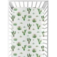 thumbnail image 5 of Sweet Jojo Designs Cactus Floral Pink and Green Fitted Crib Sheets 2 Piece Set, 5 of 6