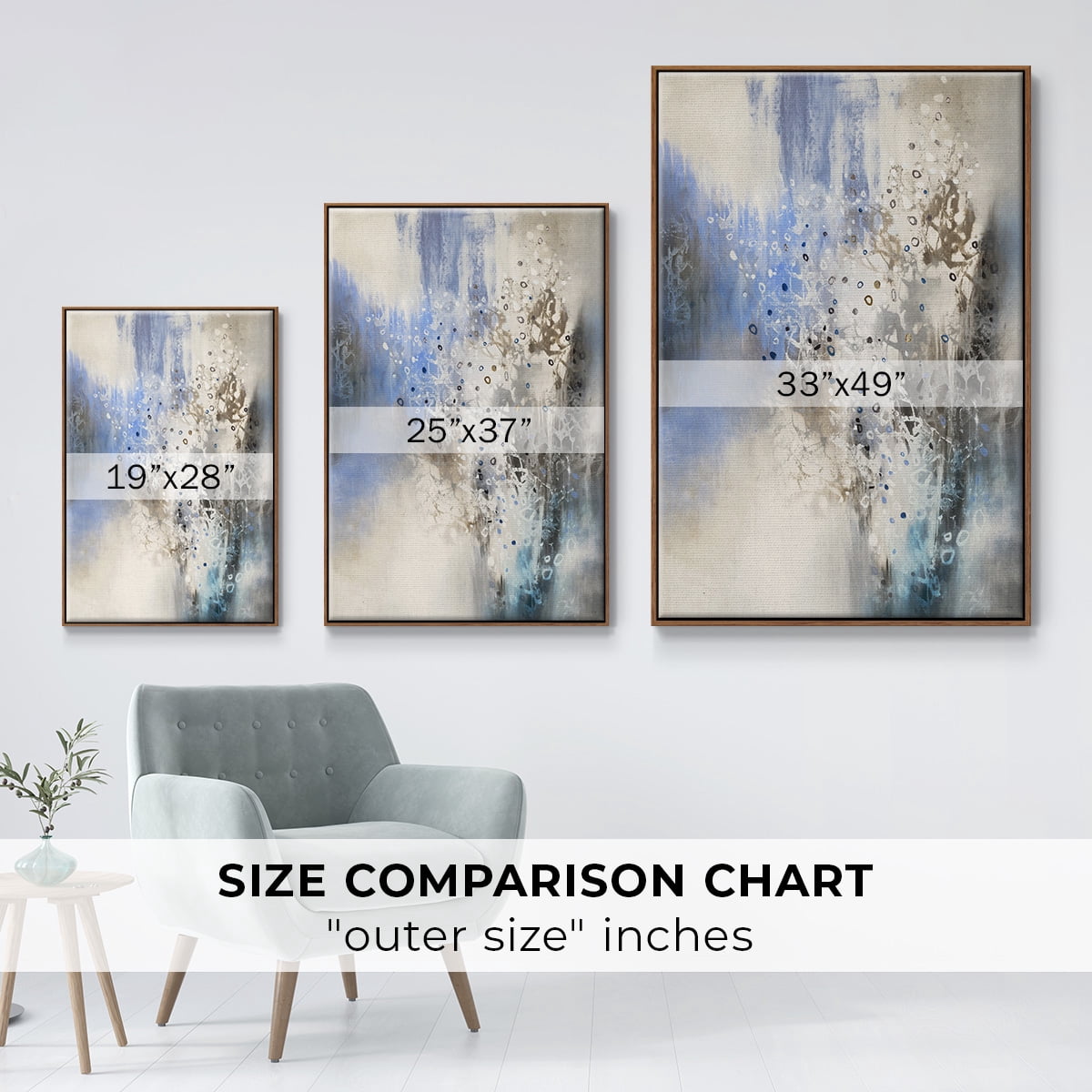 Glacier Stones Framed Premium Gallery Wrapped Canvas - Ready to Hang - 27 x 41 - Walnut Floating Frame