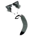 thumbnail image 1 of 2 Uds Orejas de Zorro Pelo o Orejas de Zorro Pelo Encantador pa Vestir , gris negro2 Colco Traje de juego de cosplay, 1 of 6