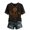 07-Black, variant on Women's Halloween Witch Print V-Neck T-Shirt, Raglan Short Sleeve Casual Graphic Tee Top for Halloween Party Daily Wear 08-Earthy Yellow S