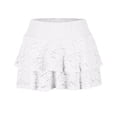 thumbnail image 6 of Layered Ruffle Skort for Women Mid Rise A Line Mini Skirts with Shorts Underneath, 6 of 9