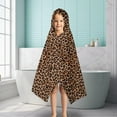 thumbnail image 6 of Brown and Black Leopard Print Hooded Bath Towel，50"x30" for Ages 3 To 12 Kids, Quick Dry Lightweight Soft Microfiber Hood Beach Towel Cover Up for Kids, 6 of 7