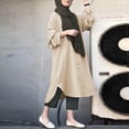 thumbnail image 2 of Elegant Women's Long Sleeve Button Down Abaya Casual Dress Dubai Fashion, 2 of 8