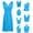 Blue, variant on Girls Convertible Multi Way Wrap Dress V-Neck Tie Back Knee Length Dress (Yellow)