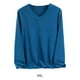 thumbnail image 2 of Guardurnaity Ropa interior térmica de invierno frío, camiseta elástica con cuello en V gruesa y holgada portátil, ropa informal cómoda, Tops Camisetas lago azul 5XL, 2 of 6