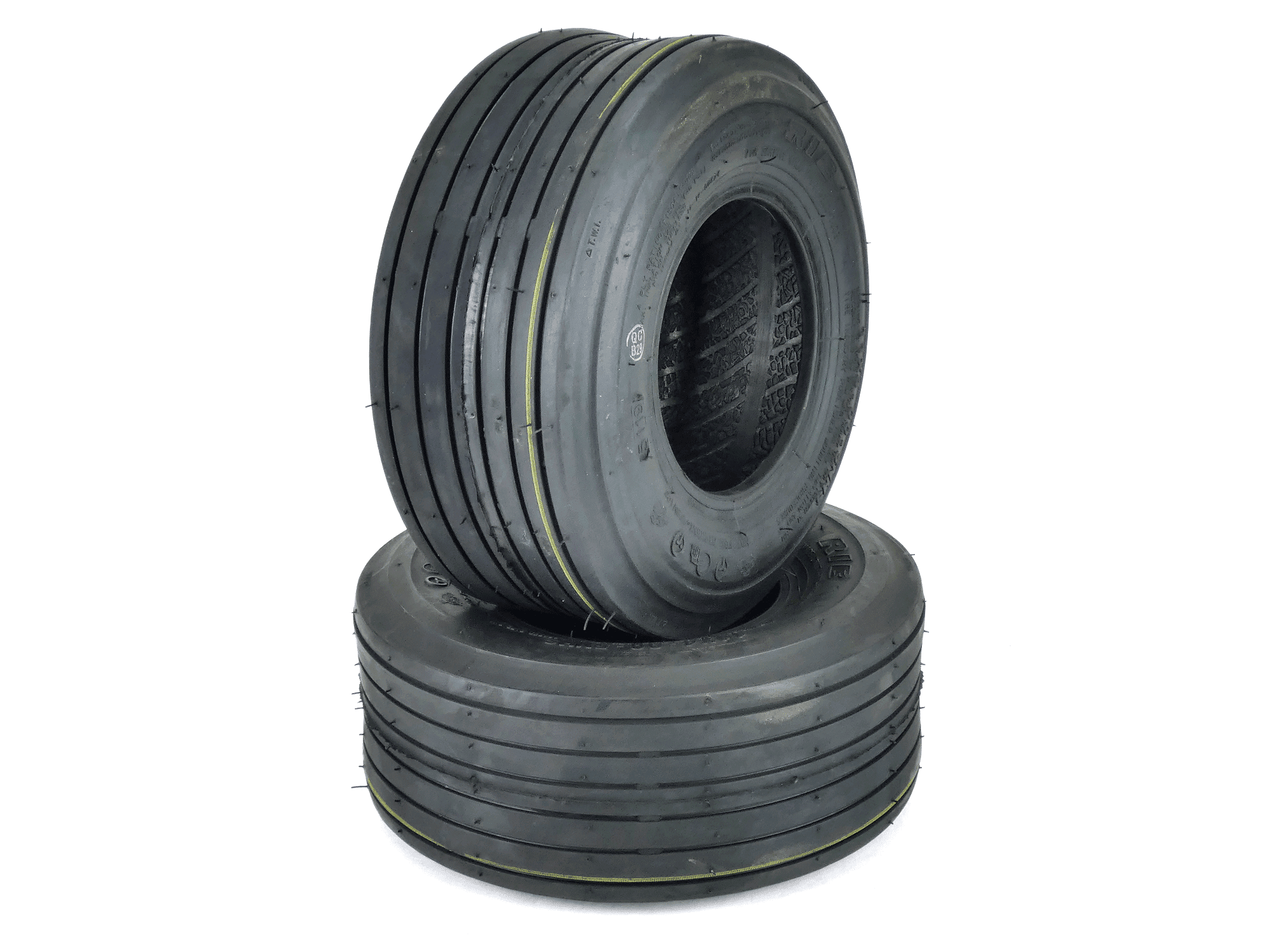 (2) OTR Ribbed 11x4.005 Tires 4 Ply Lawn Mower Garden Tractor 11x4x5