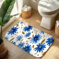 thumbnail image 6 of 1pc Blue Flowers Absorbent Non-Slip Bathroom Thickened Flannel Rug Decor,Soft,Quick Drying,Suitable For Indoor/outdoor Use,Bathrooms,Bedrooms,Kitchens,Terrace,Laundry Rooms,16"x24", 6 of 7