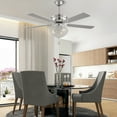 thumbnail image 6 of Miumaeov 52" Modern Crystal Ceiling Fan with Lights and Remote Control Chandelier Fan with Dual Finish Reversible Blades Mute Motor Unique Glass Lampshade for Bedroom Living Room Dining Room, 6 of 9