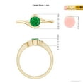 thumbnail image 5 of ANGARA Natural Semi Bezel-Set Solitaire Round Emerald Bypass Engagement Ring in 14K Yellow Gold for Women (Size-5mm) | May Birthstone, Anniversary, Jewelry Gift for Women | Natural Emerald Ring, 5 of 10