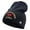 Navy, variant on U.S. Army 7th Infantry Division Symbol Embroidered 8 Inch Solid Knit Short Beanie Made in USA - Graphite OSFM