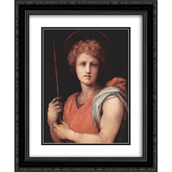 Jacopo Pontormo 2x Matted 20x24 Black Ornate Framed Art Print 'St. Sebastian'