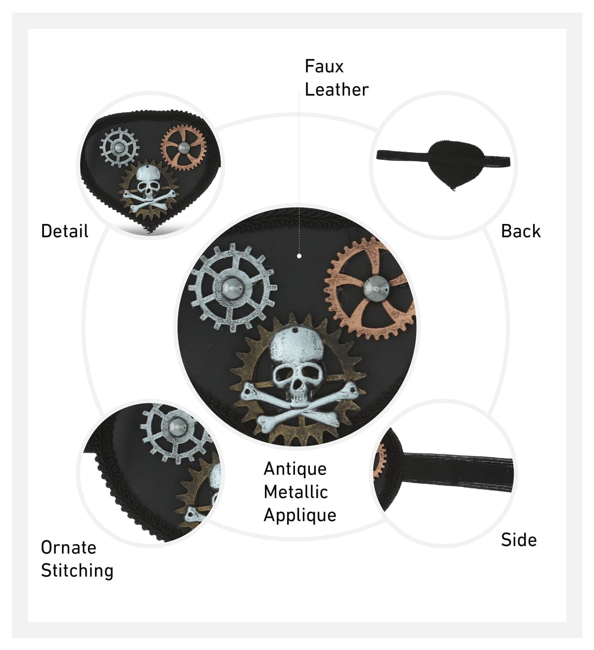 6pcs Eye Decals Womens Steampunk Clothing Steampunk Accessories Steampunk  Mask Clock Part Gears 