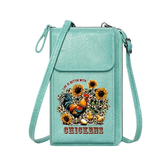 OIDERY Women's Clutch Purse Personalized Crossbody Wallets Chicks CHICKENS Colorful Rooster Classic Outfit Ideal Holiday Gift