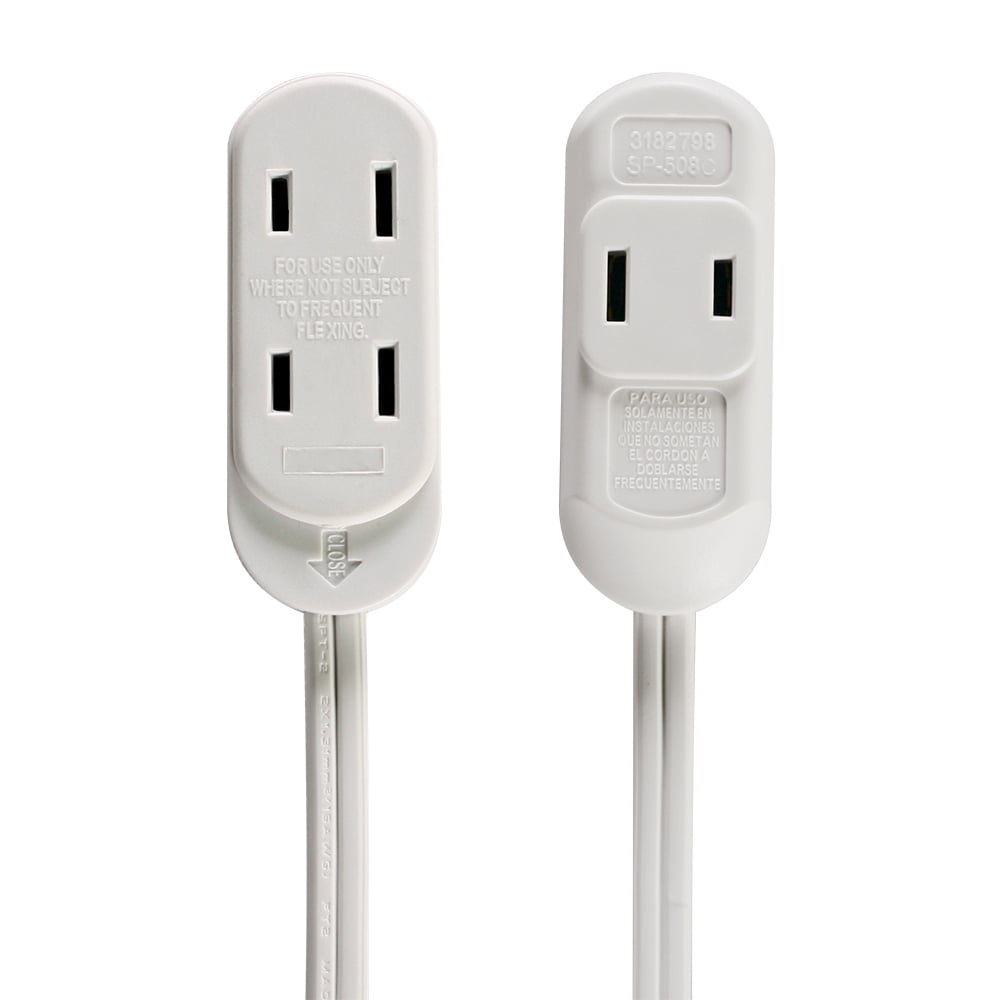 Hyper Tough 6FT 16AWG 2 Prong Green & White Indoor Household Extension Cords