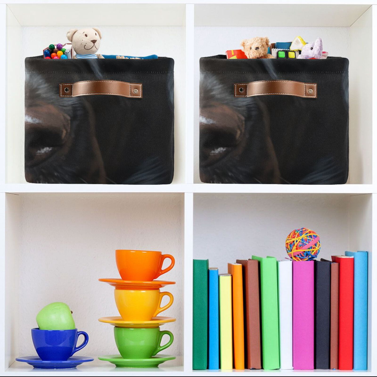 Dog Black Storage Bins Baskets With Handles Storage Box Clothes Organizer Organization Toys