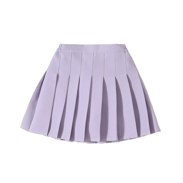 MIASHUI Jupe Plissée Mini pour Filles Taille Haute Uniforme Scolaire, Violet, 4-5 Ans
