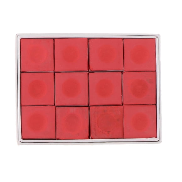 jinwen 12 Pcs Craies pour Queue de Piscine Légères Texture Fine Fournitures de Craie pour Bâton de Piscine Rouge